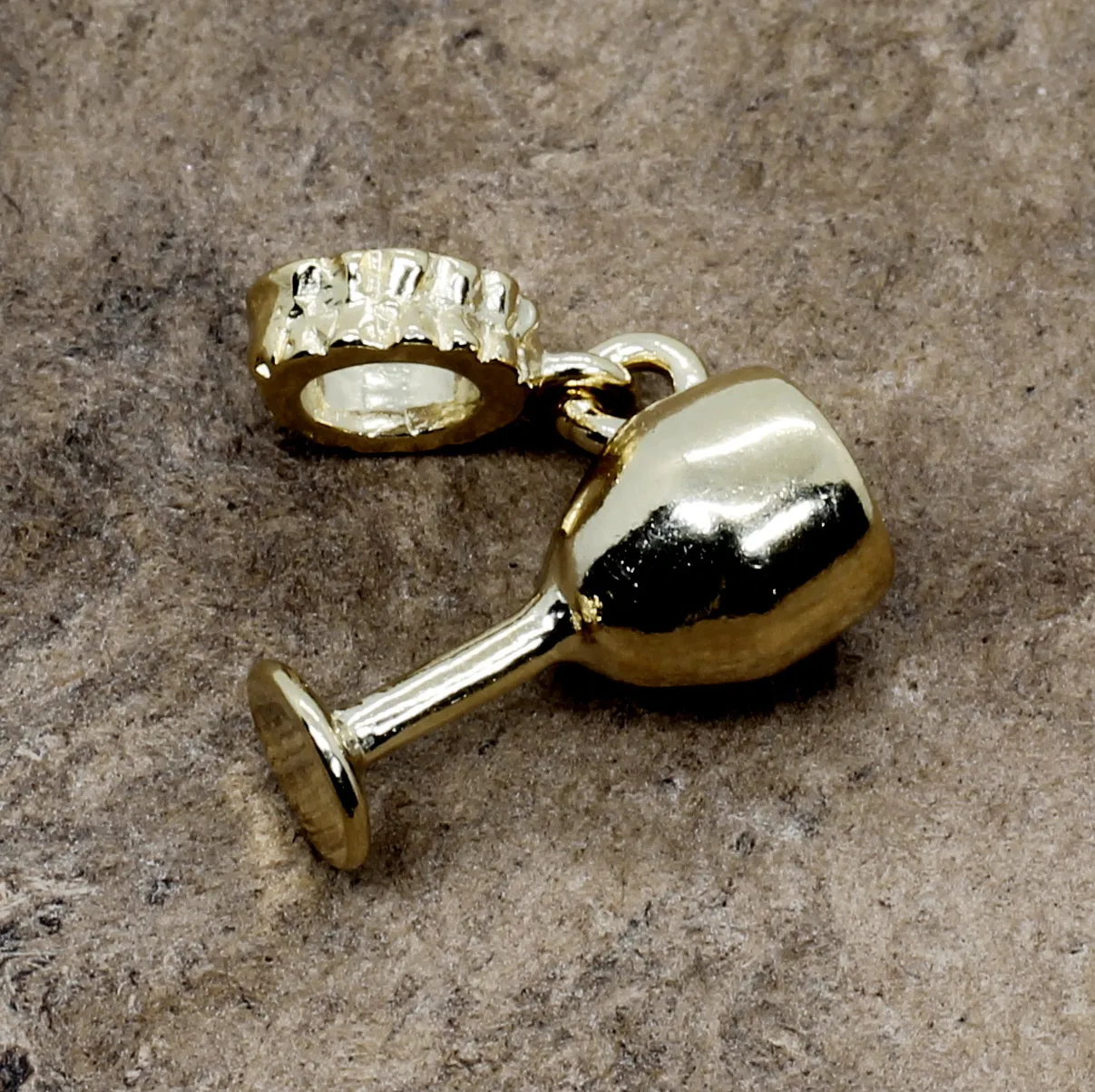 14kt Gold Vermeil Wine Glass Slide Charm