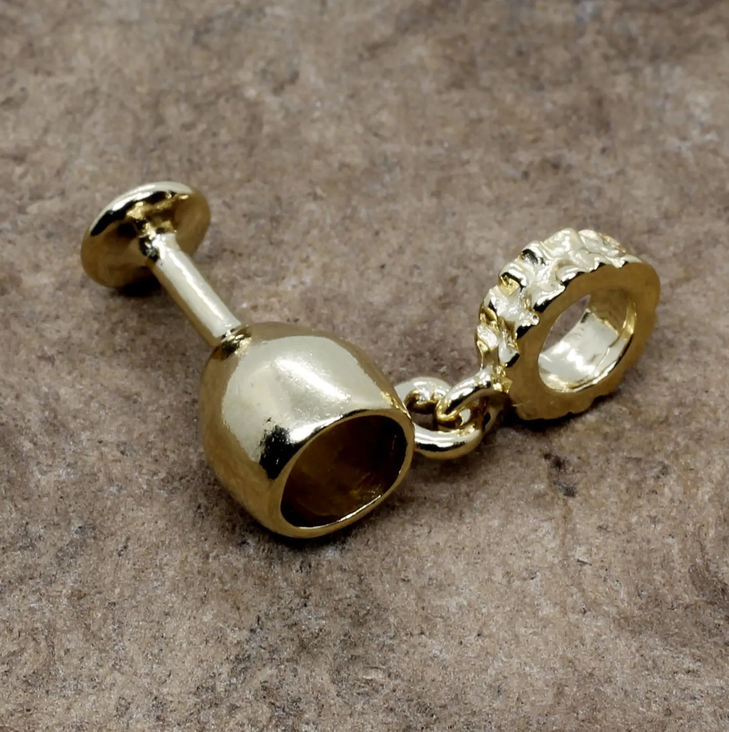 14kt Gold Vermeil Wine Glass Slide Charm