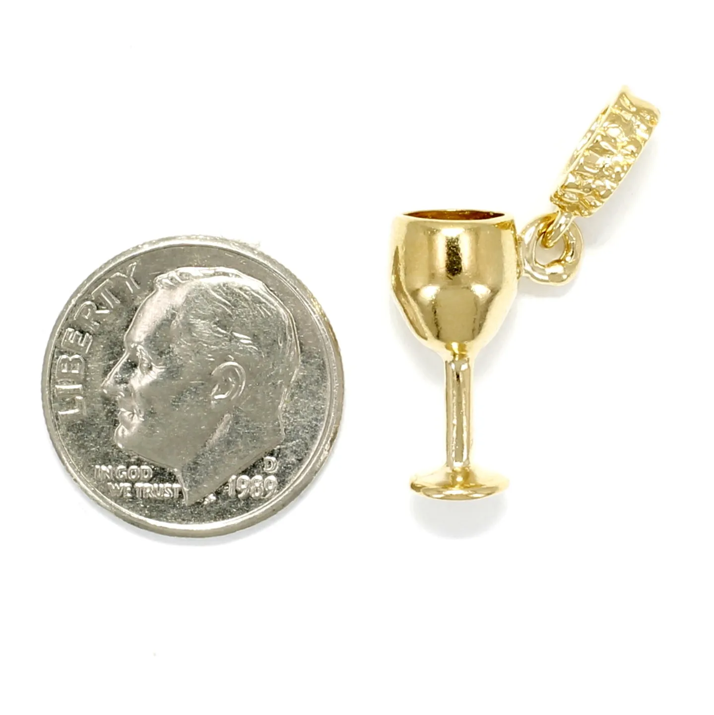 14kt Gold Vermeil Wine Glass Slide Charm