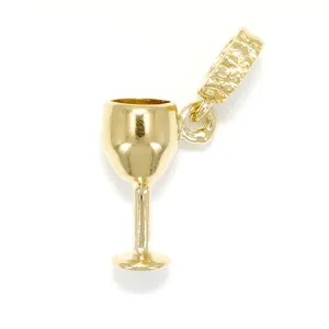 14kt Gold Vermeil Wine Glass Slide Charm