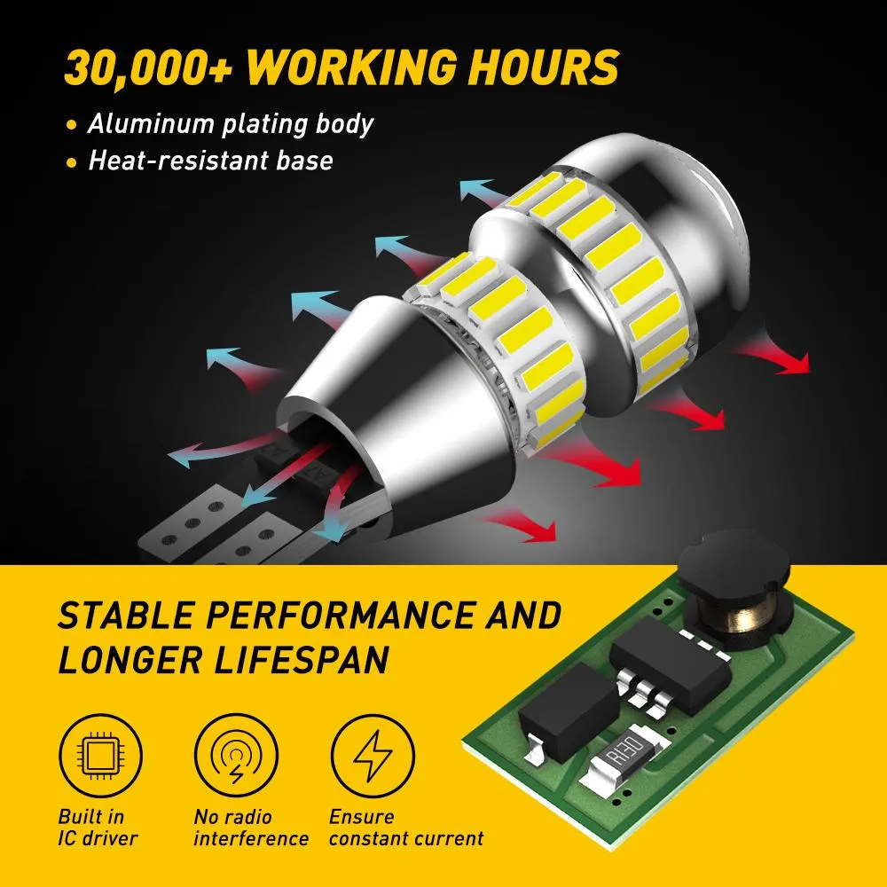 921 LED Bulb for Backup Reverse Light Bulbs, 2600 Lumens 4014 42-SMD, 6000K White, Non-polarity