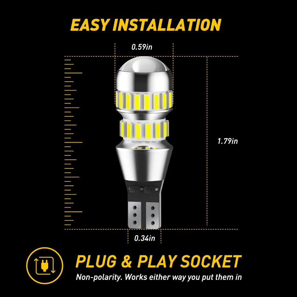921 LED Bulb for Backup Reverse Light Bulbs, 2600 Lumens 4014 42-SMD, 6000K White, Non-polarity
