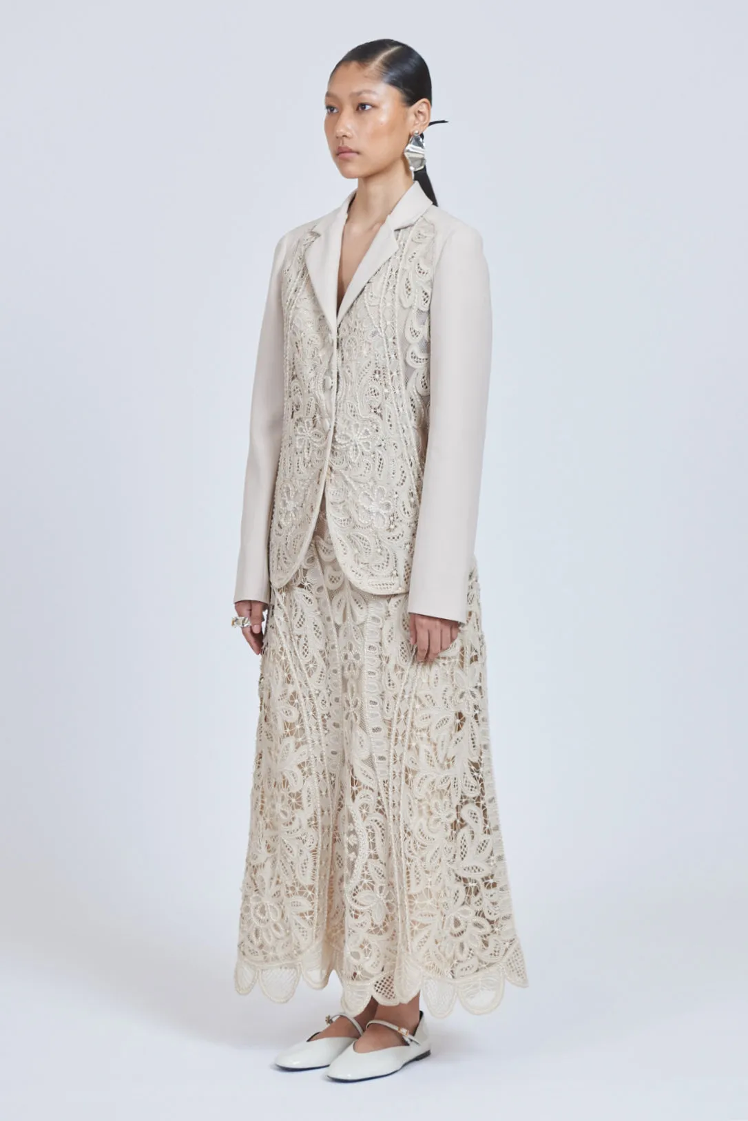 Albera micro beaded appliqué Skirt