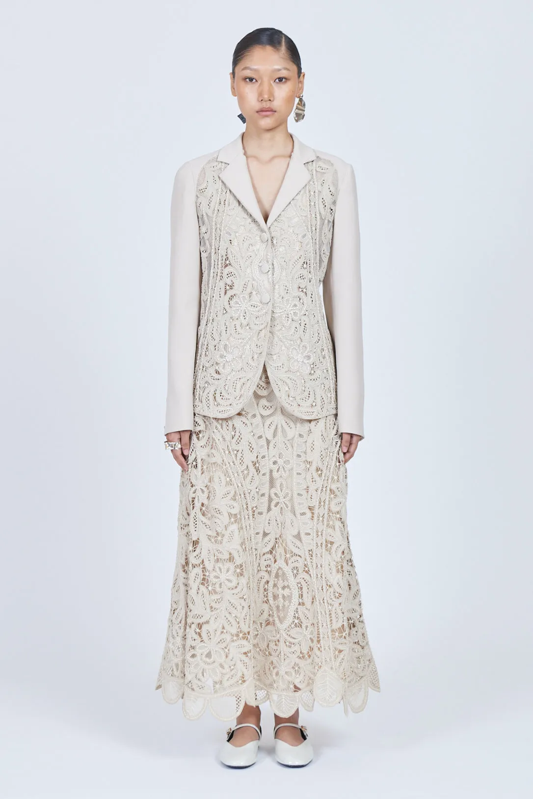 Albera micro beaded appliqué Skirt