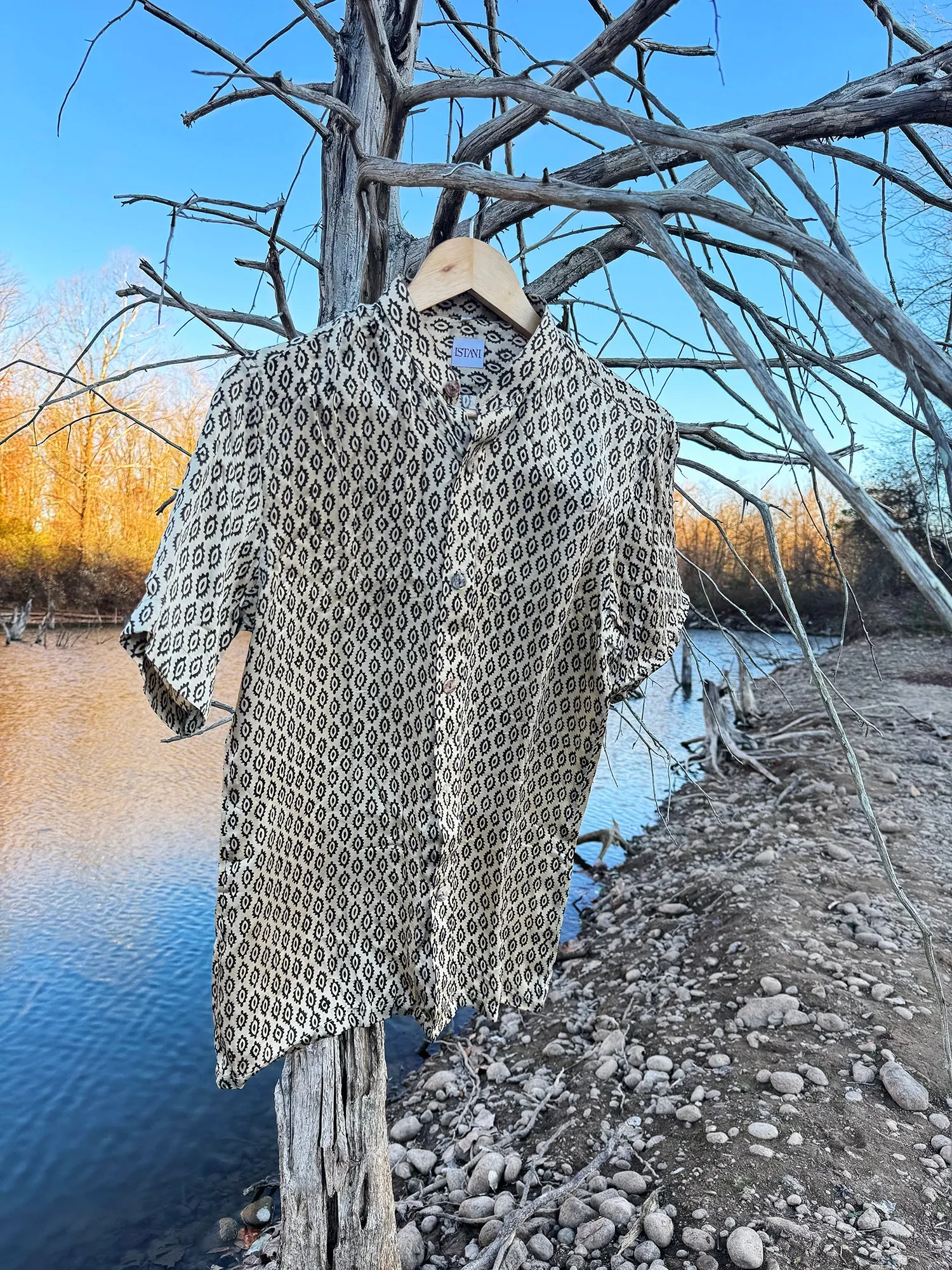 Almond Eyes Silk Button Up