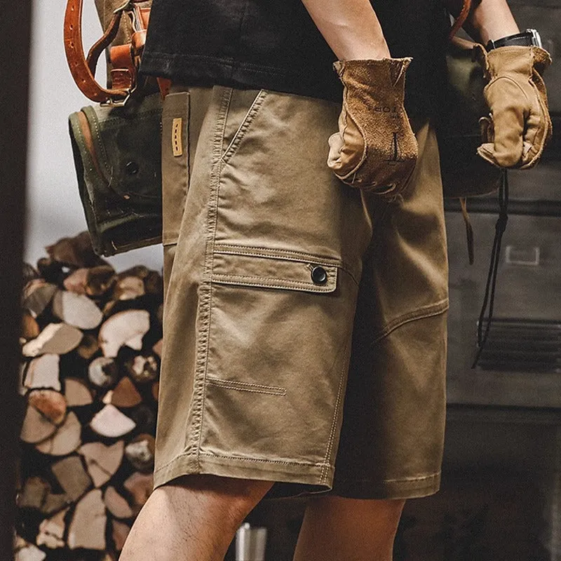 American Retro Loose Thin Large Size  Casual Cargo Shorts