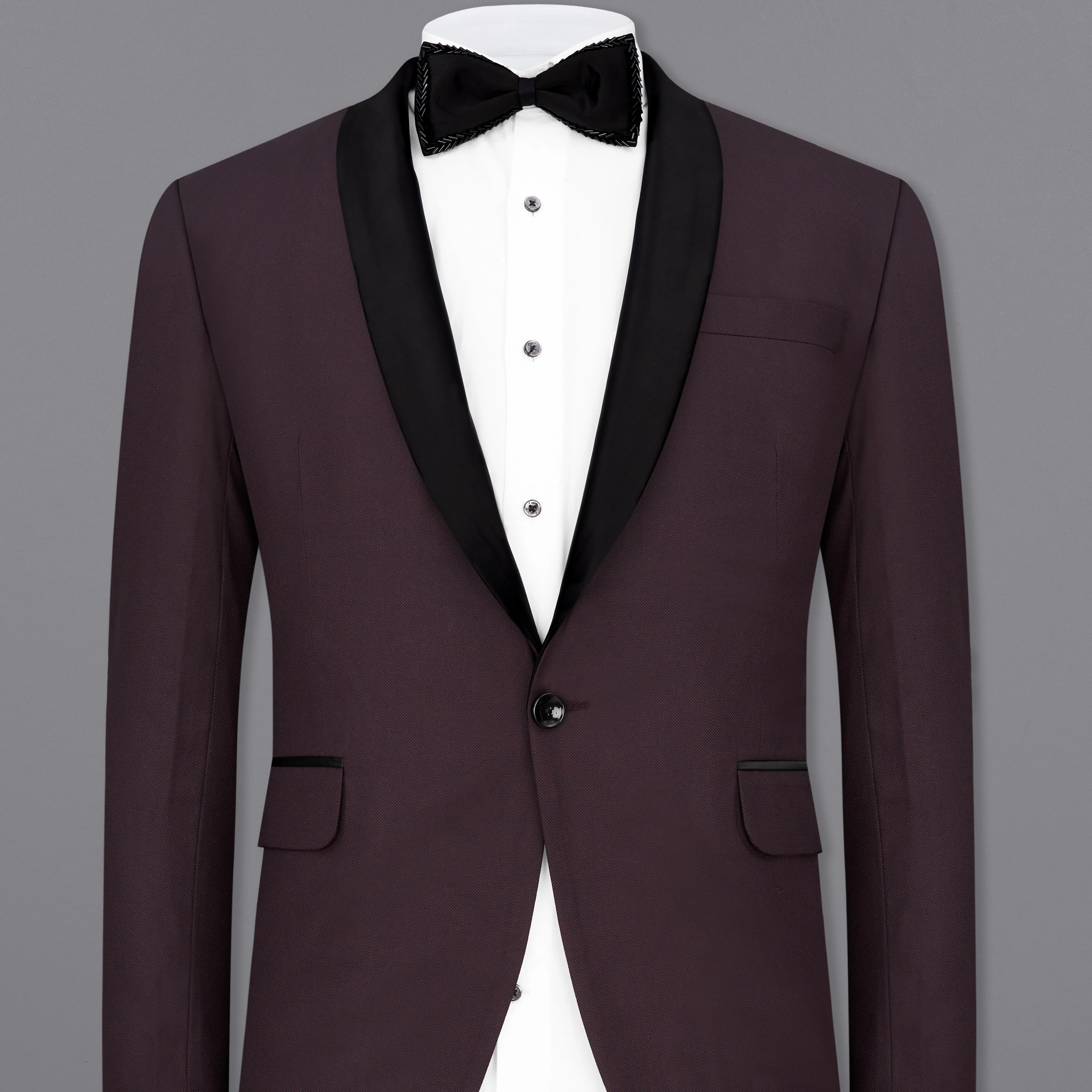 Aubergine Maroon Tuxedo Blazer