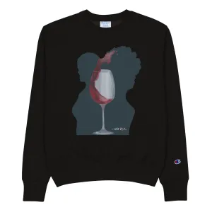 Black Champion Sweatshirt Wine Glass Design