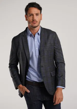 Blazer en lana de cuadros