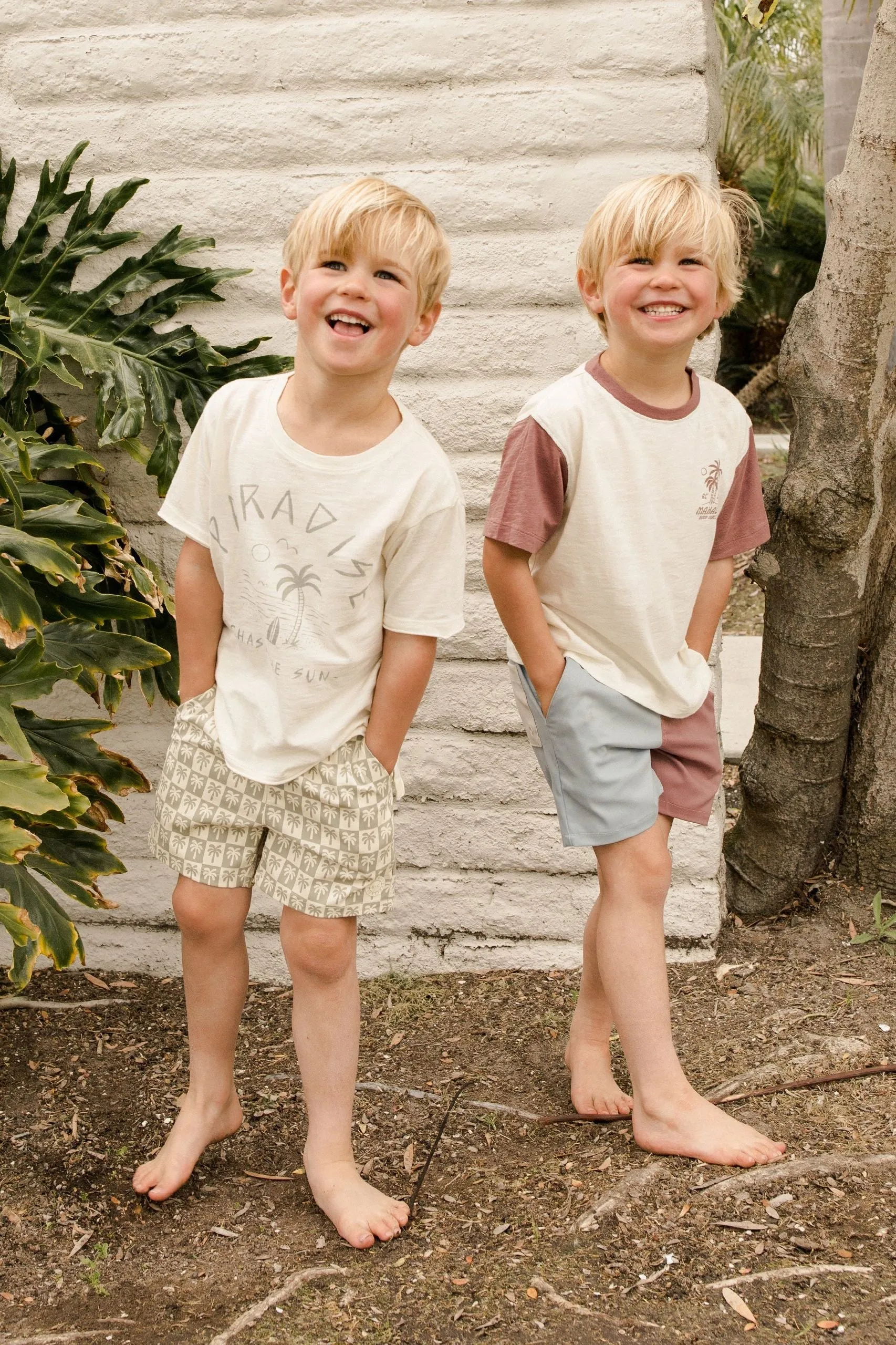 Boardshort | Palm Check Sage