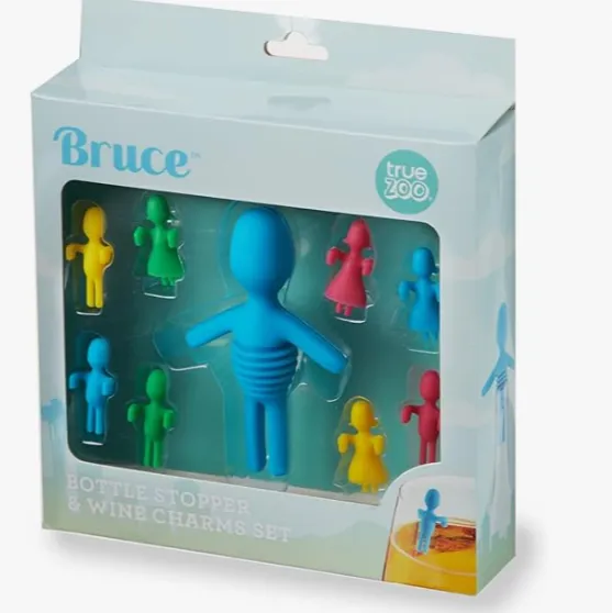 Bruce Wine Stopper and Charms Set