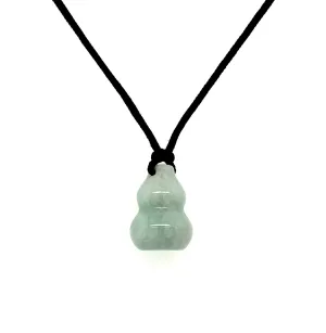 Burmese Jadeite Gourd & Baqua Men's Silk Necklace