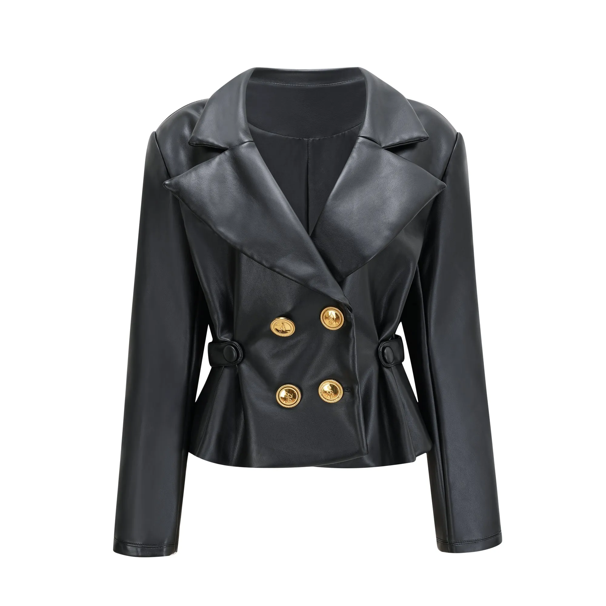 Calista black leather jacket