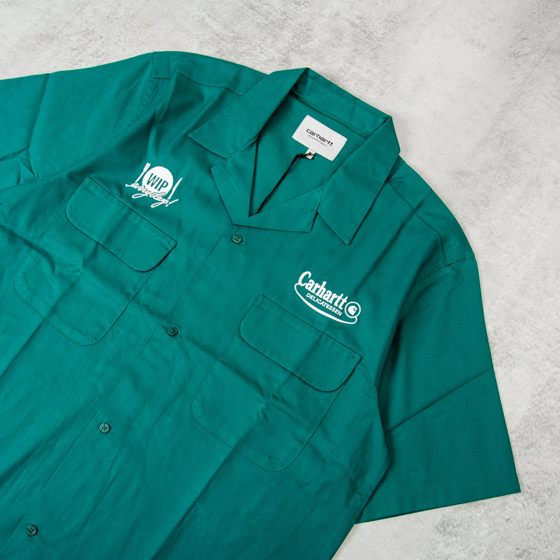 Carhartt WIP Deli Shirt - Rainforest / White