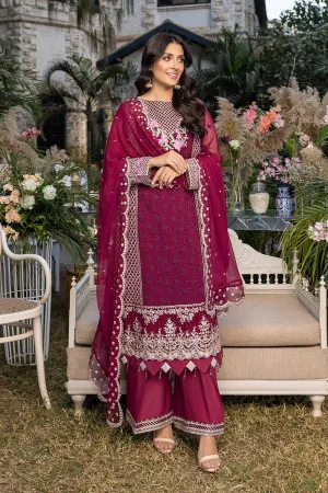 Carmine | Azure Luxe Embroidered 3pcs Collections 2023