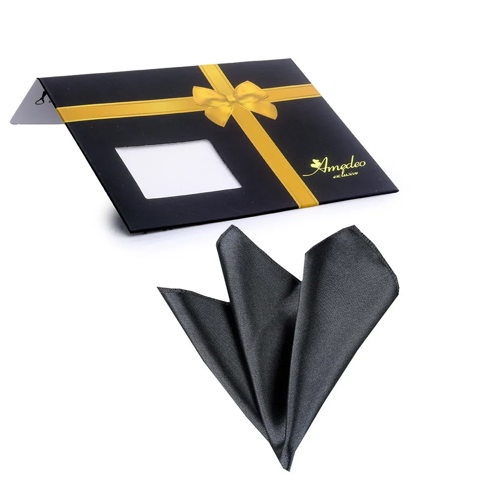Charcoil Grey Mens Pocket Square - Premium Silk Handkerchiefs for Suits