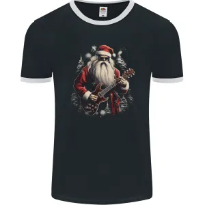 Christmas Electric Guitar Santa Rock n Roll Music Mens Ringer T-Shirt FotL