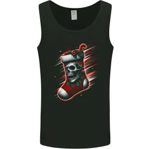 Christmas Skull Sock Xmas Heavy Metal Rock n Roll Mens Vest Tank Top