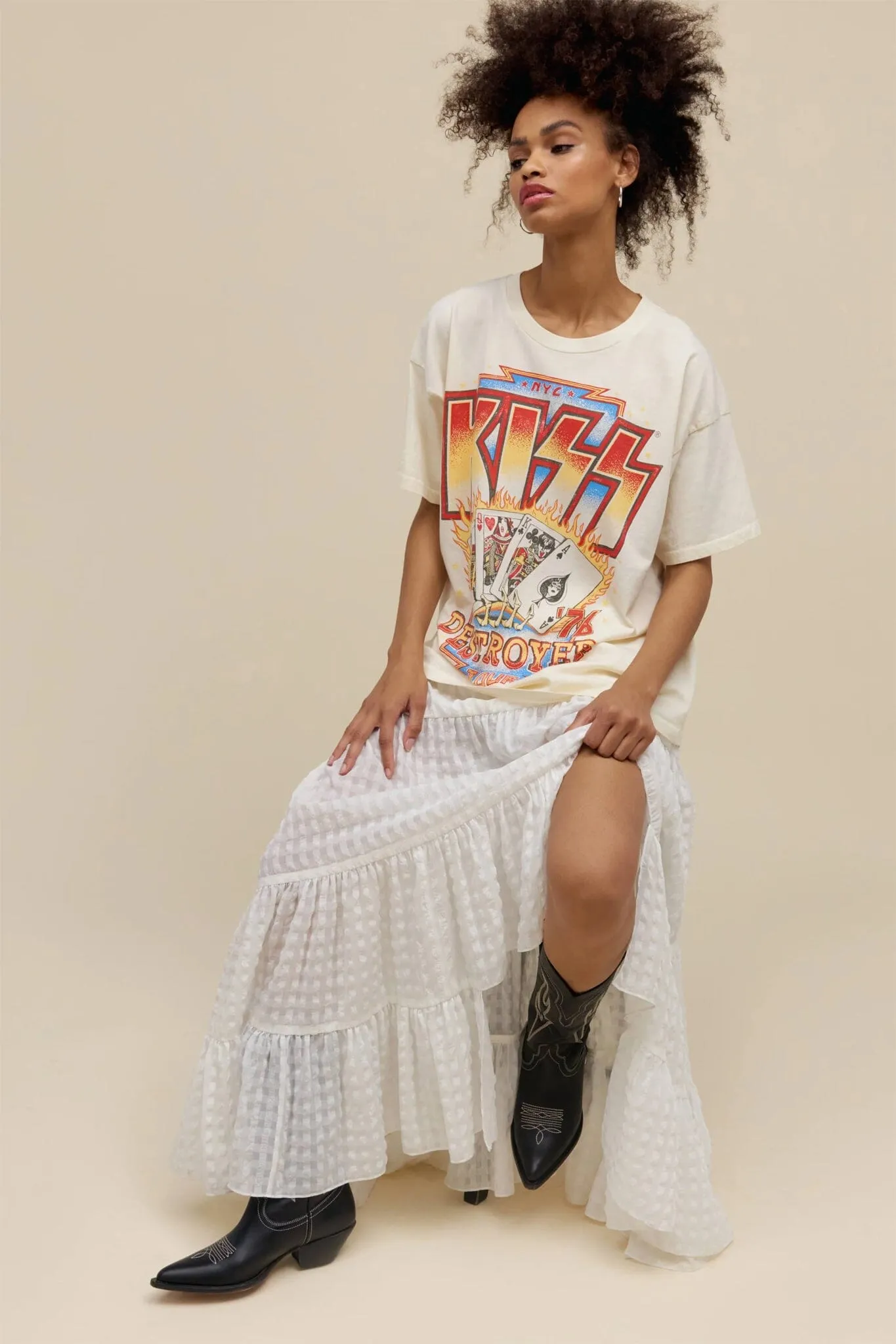 DAYDREAMER | Kiss Destroyer Tour 76 Merch Tee - Stone Vintage
