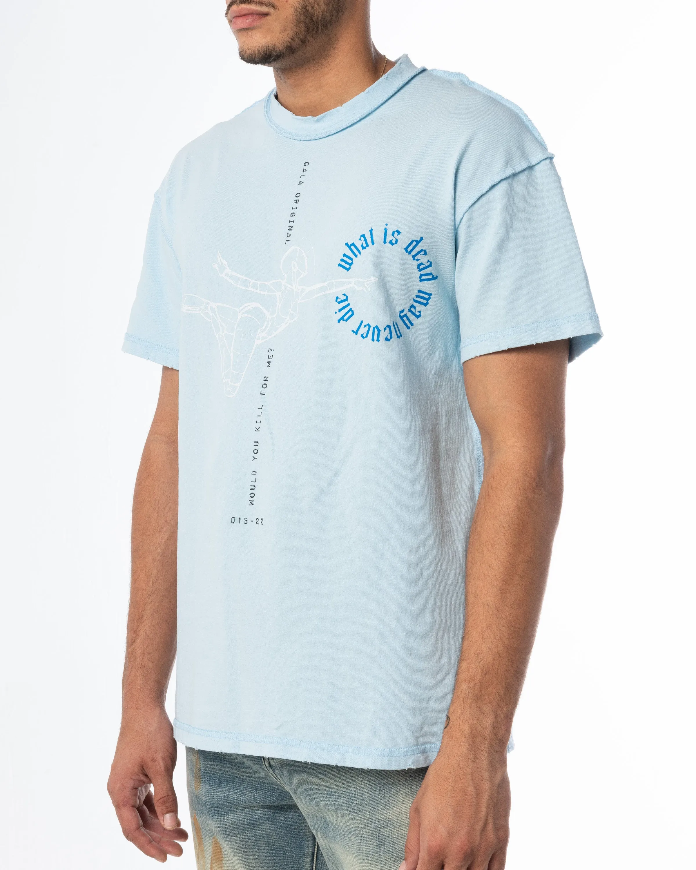 DEAD MAY NEVER DIE TEE (BABY BLUE)