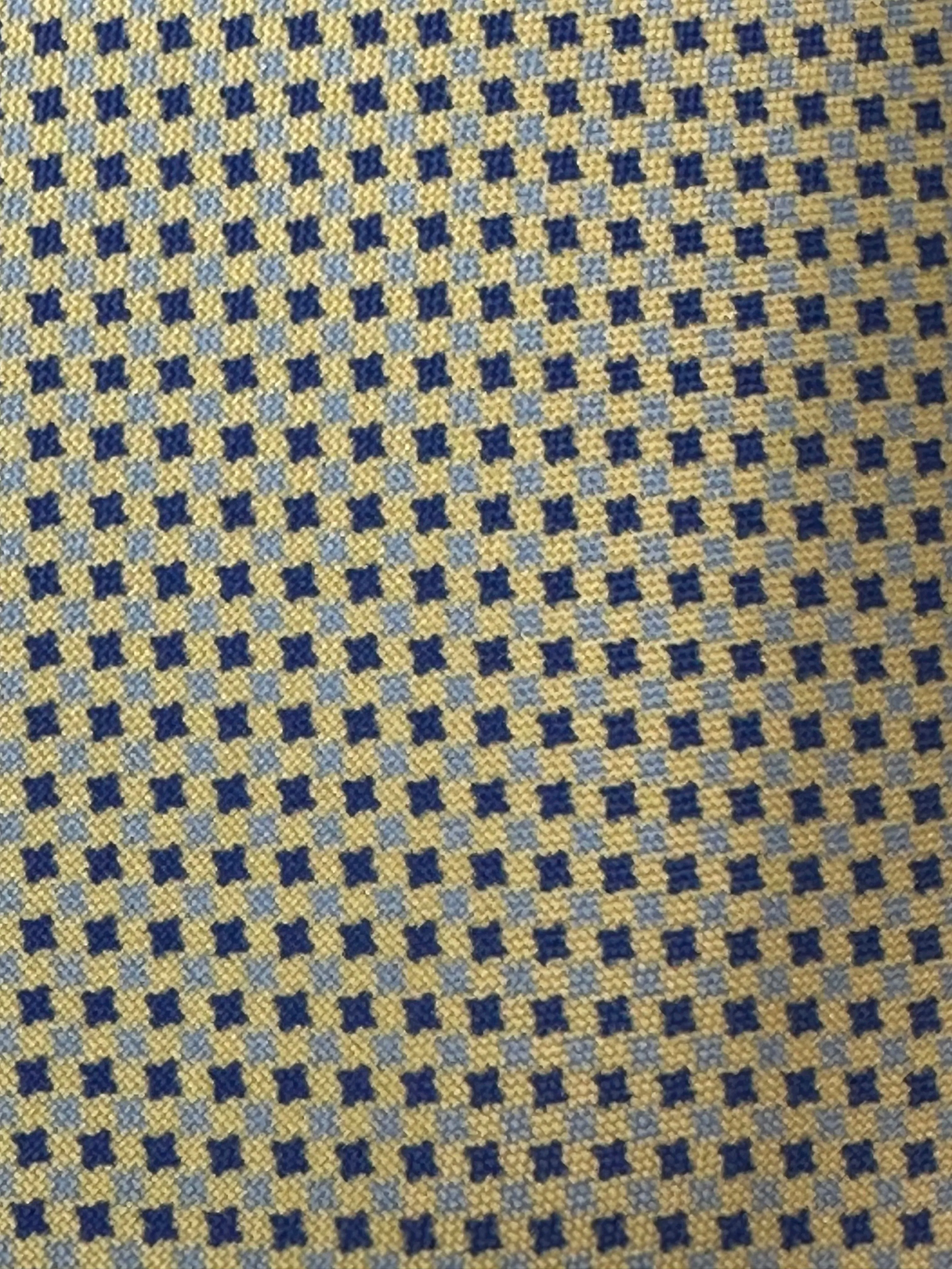 Devon Wheat and Navy Diamond Tie