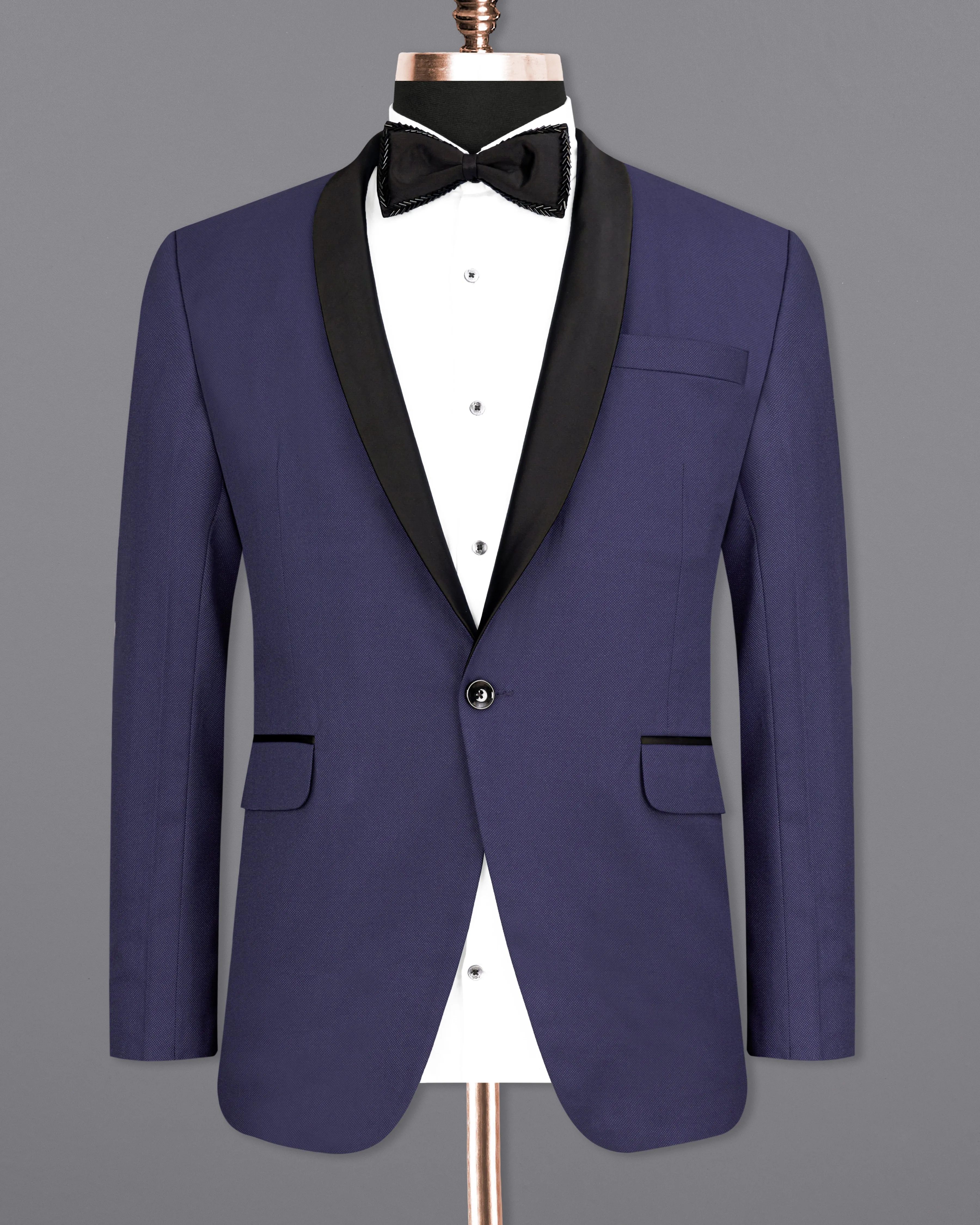 Ebony Clay Navy Blue Tuxedo Designer Blazer