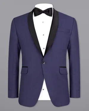 Ebony Clay Navy Blue Tuxedo Designer Blazer