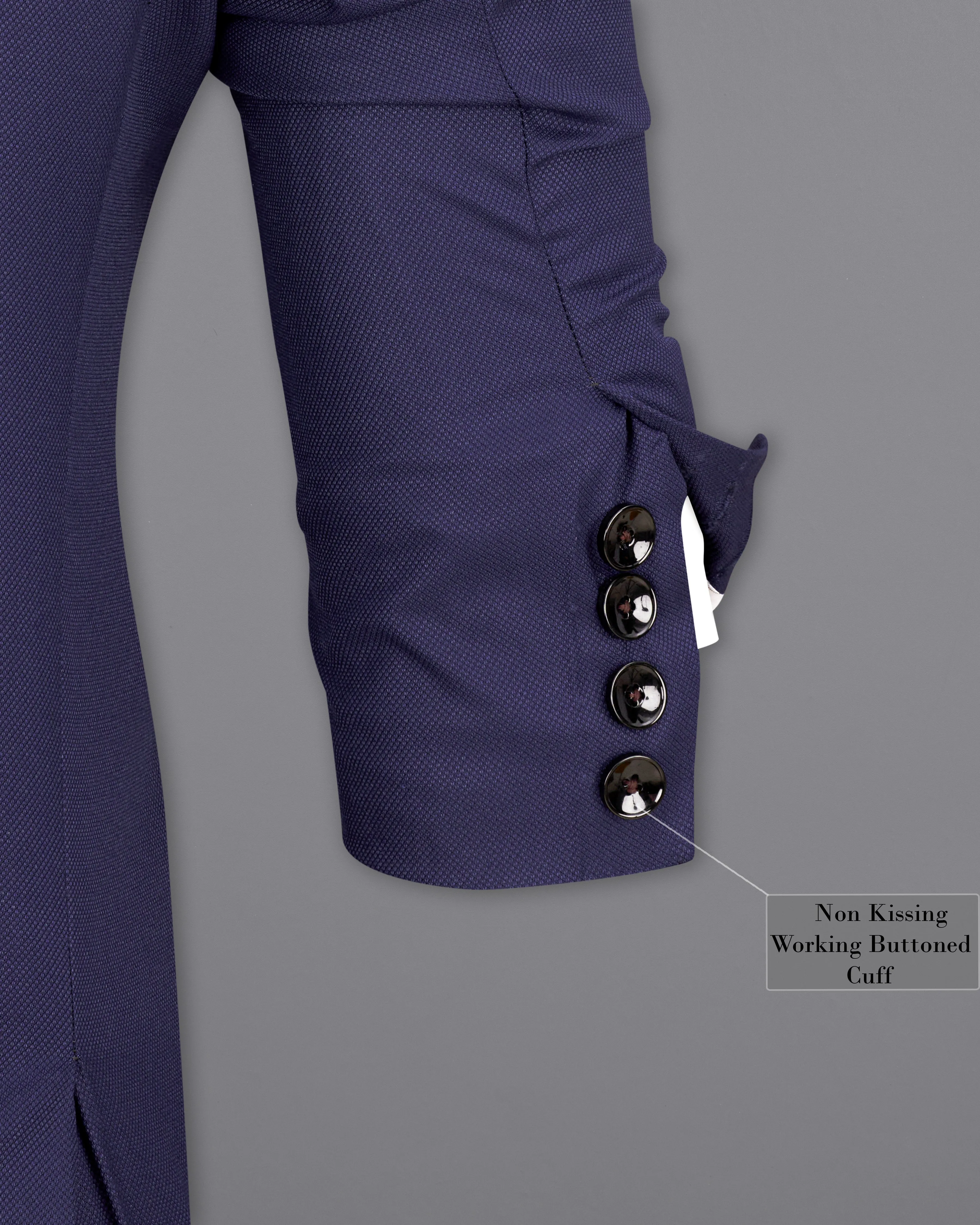 Ebony Clay Navy Blue Tuxedo Designer Blazer