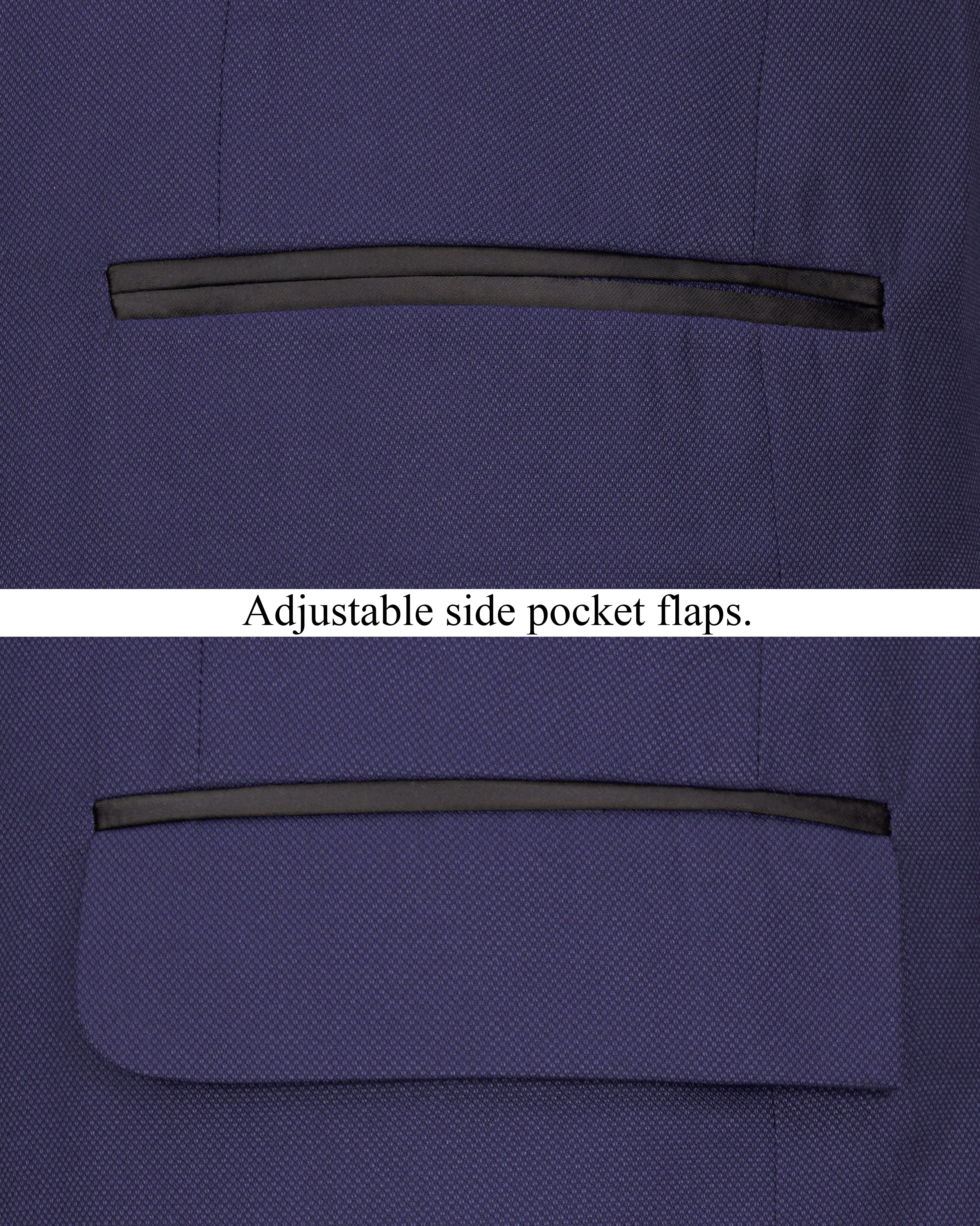 Ebony Clay Navy Blue Tuxedo Designer Blazer