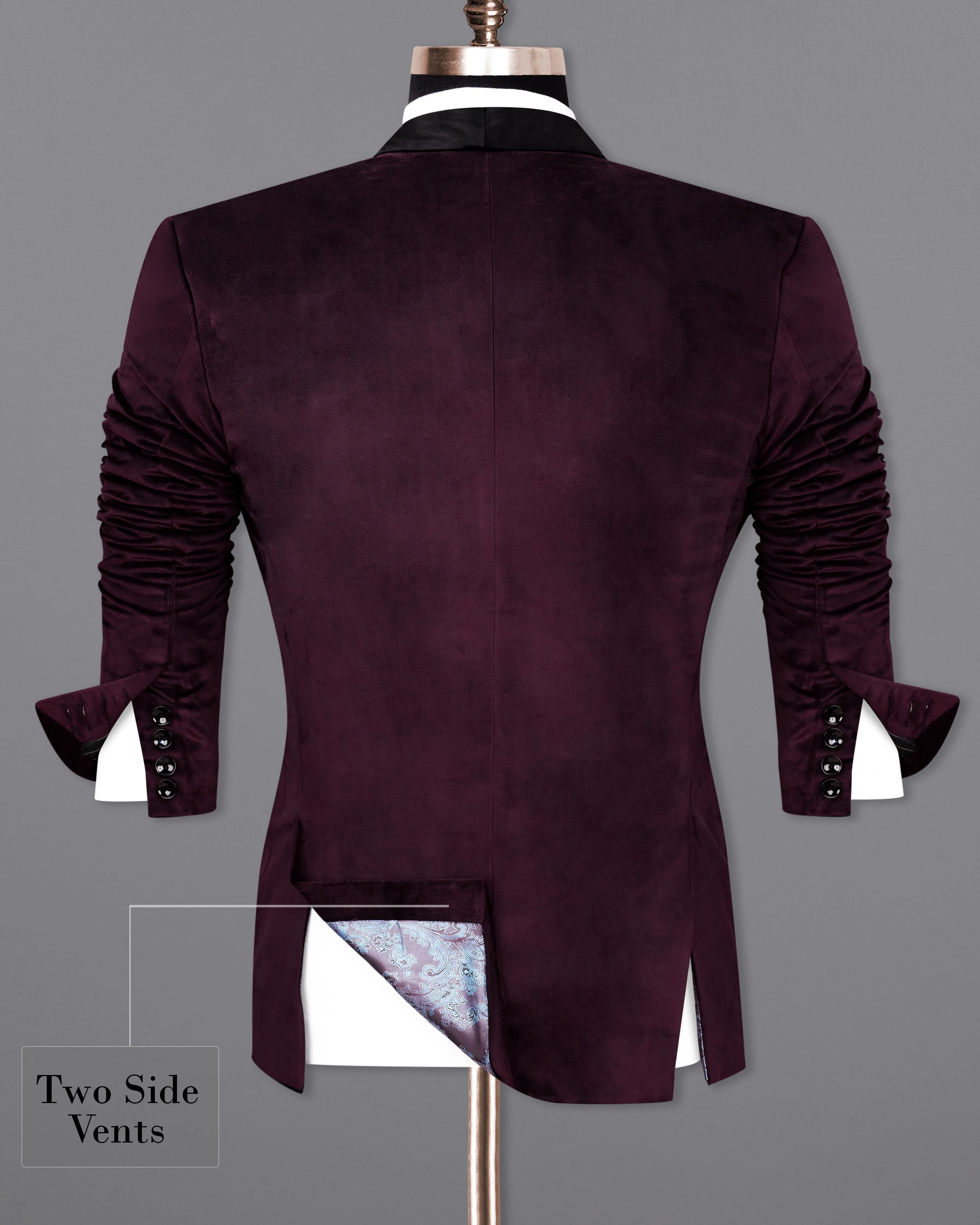 Eclipse Wine Velvet Tuxedo Blazer