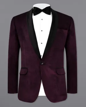 Eclipse Wine Velvet Tuxedo Blazer