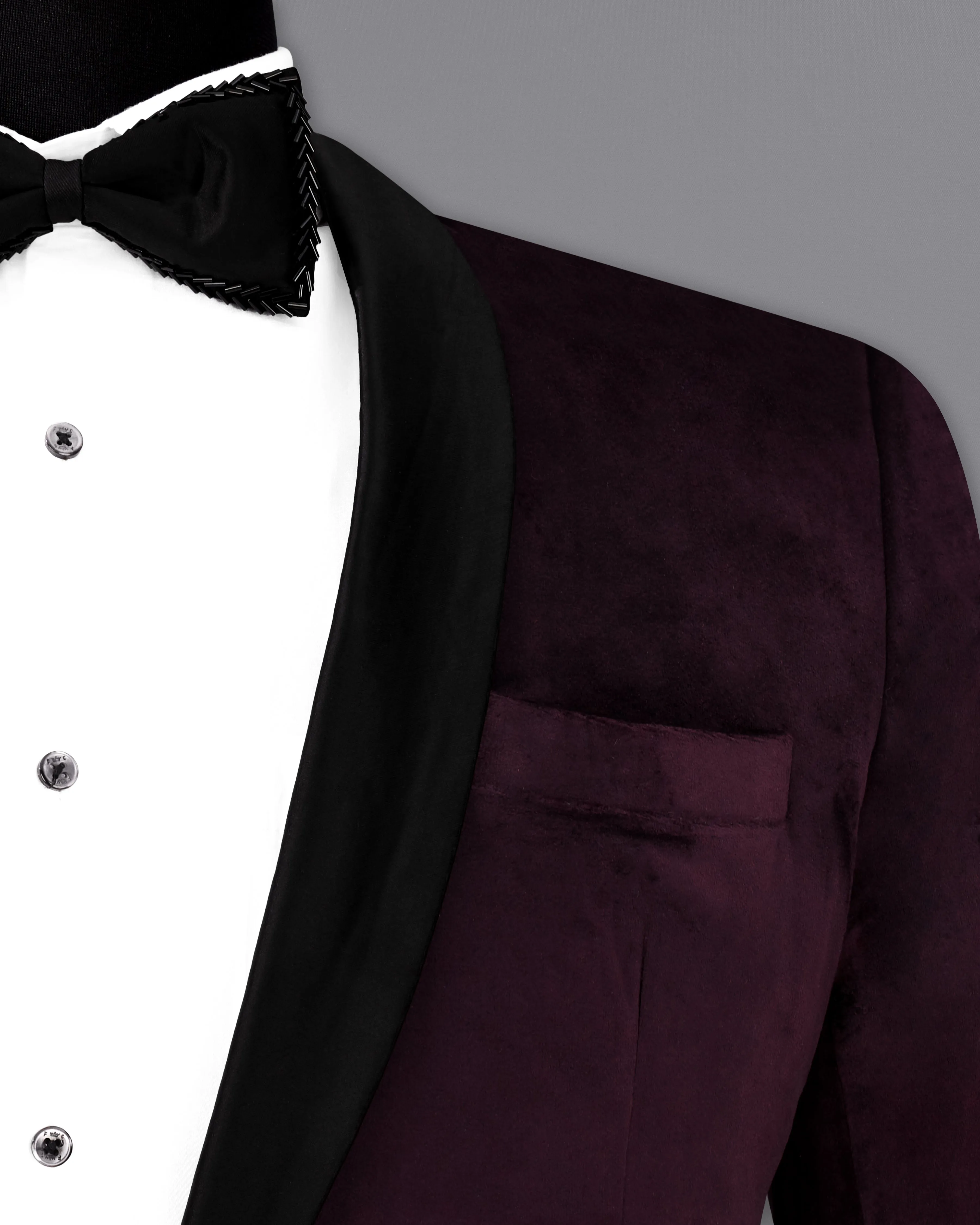 Eclipse Wine Velvet Tuxedo Blazer