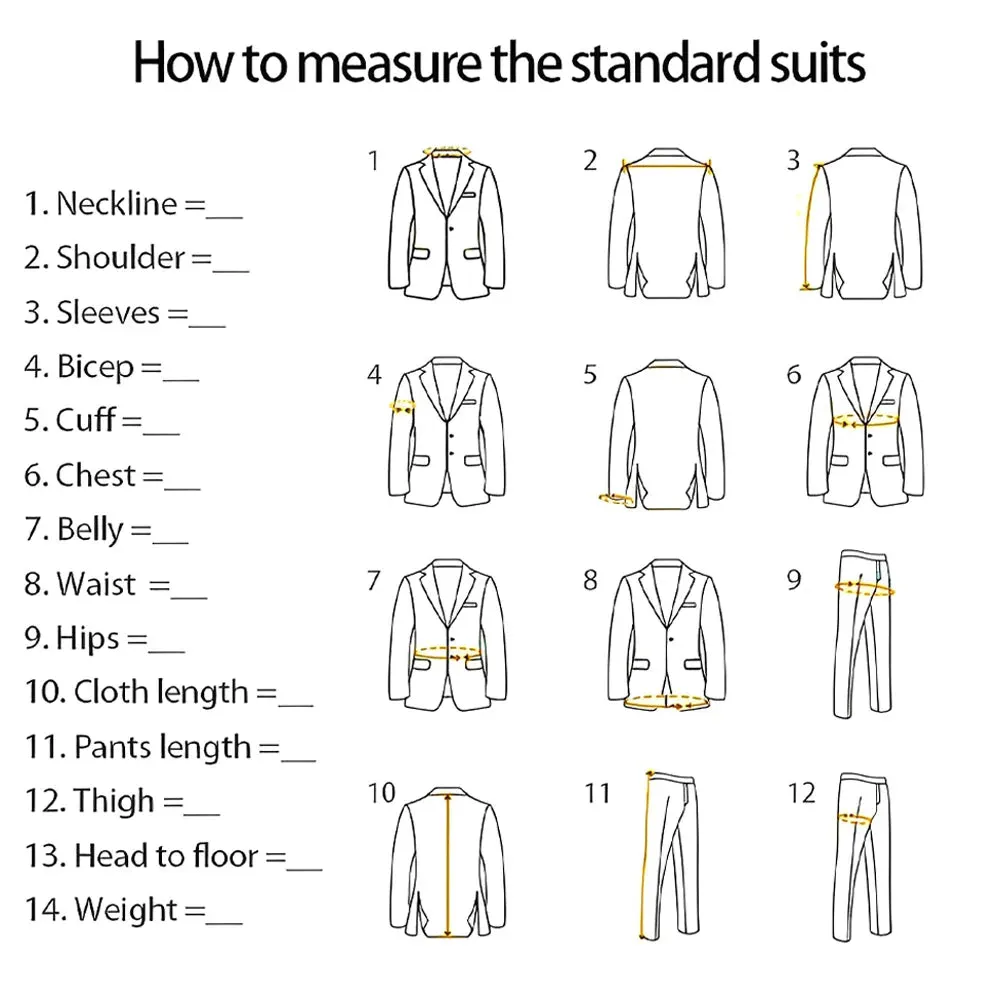 Elegant Hylan Tuxedo Suit for Men 3 Piece Set Jacket Vest Pants Classic Attire for Wedding Dating Host Prom Ball Party