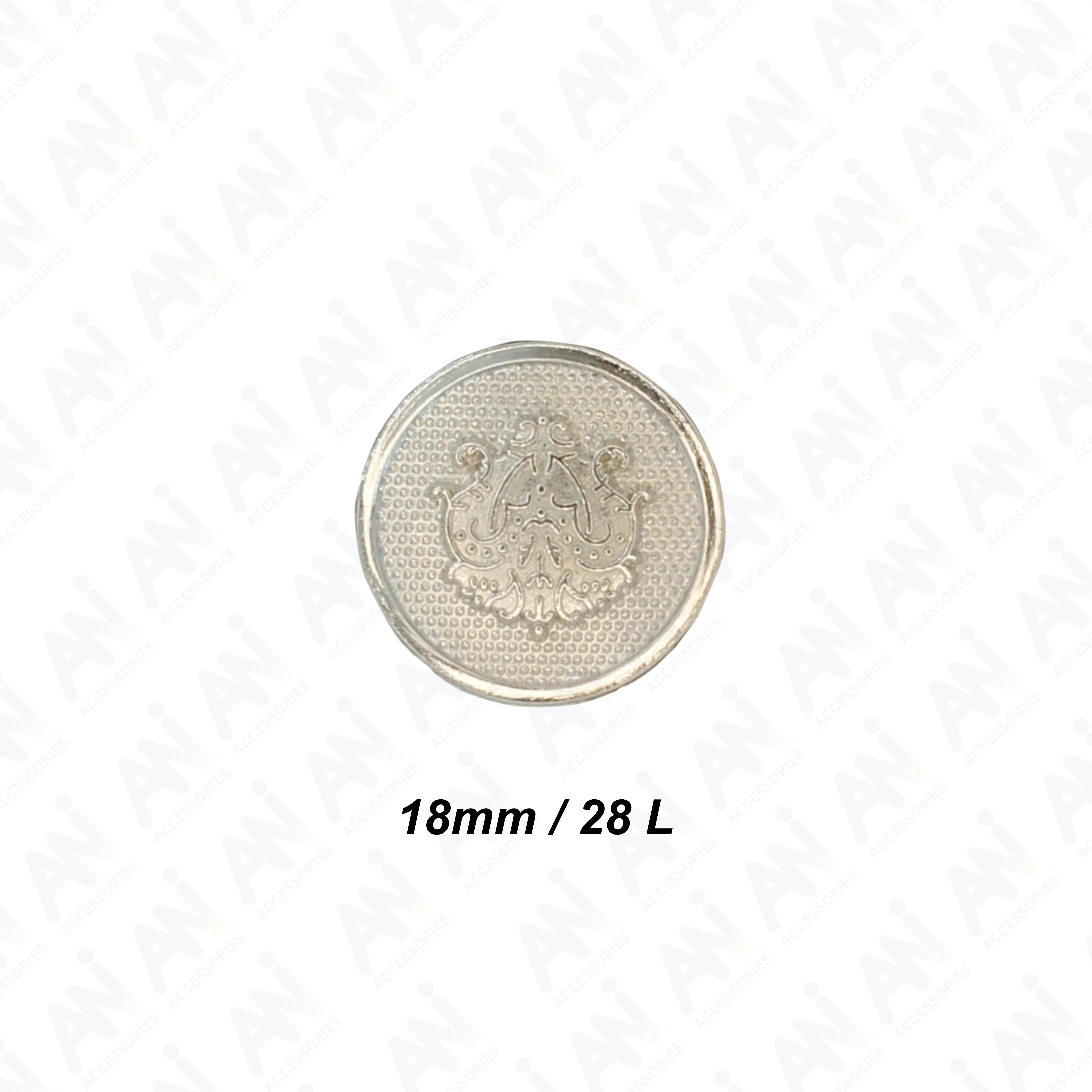 Embossed Floral Metal Buttons