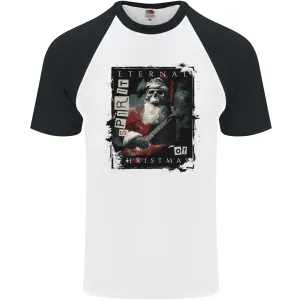 Eternal Spirit of Christmas Skull Guitar Rock Music Mens S/S Baseball T-Shirt