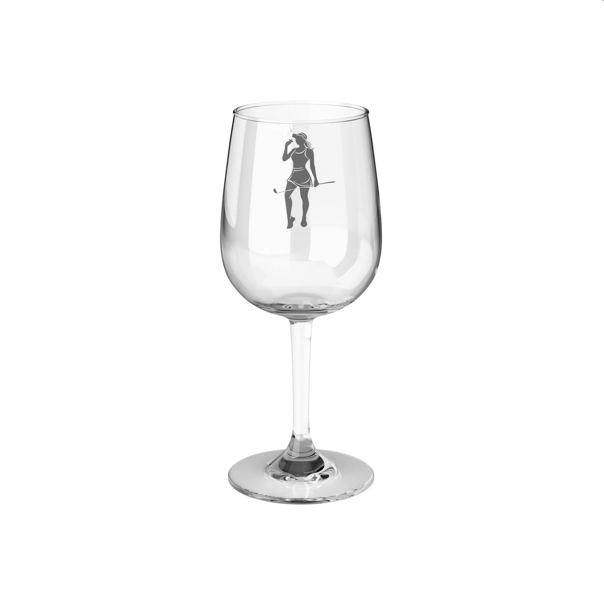 Femal Golfer Wine Glass, 12oz
