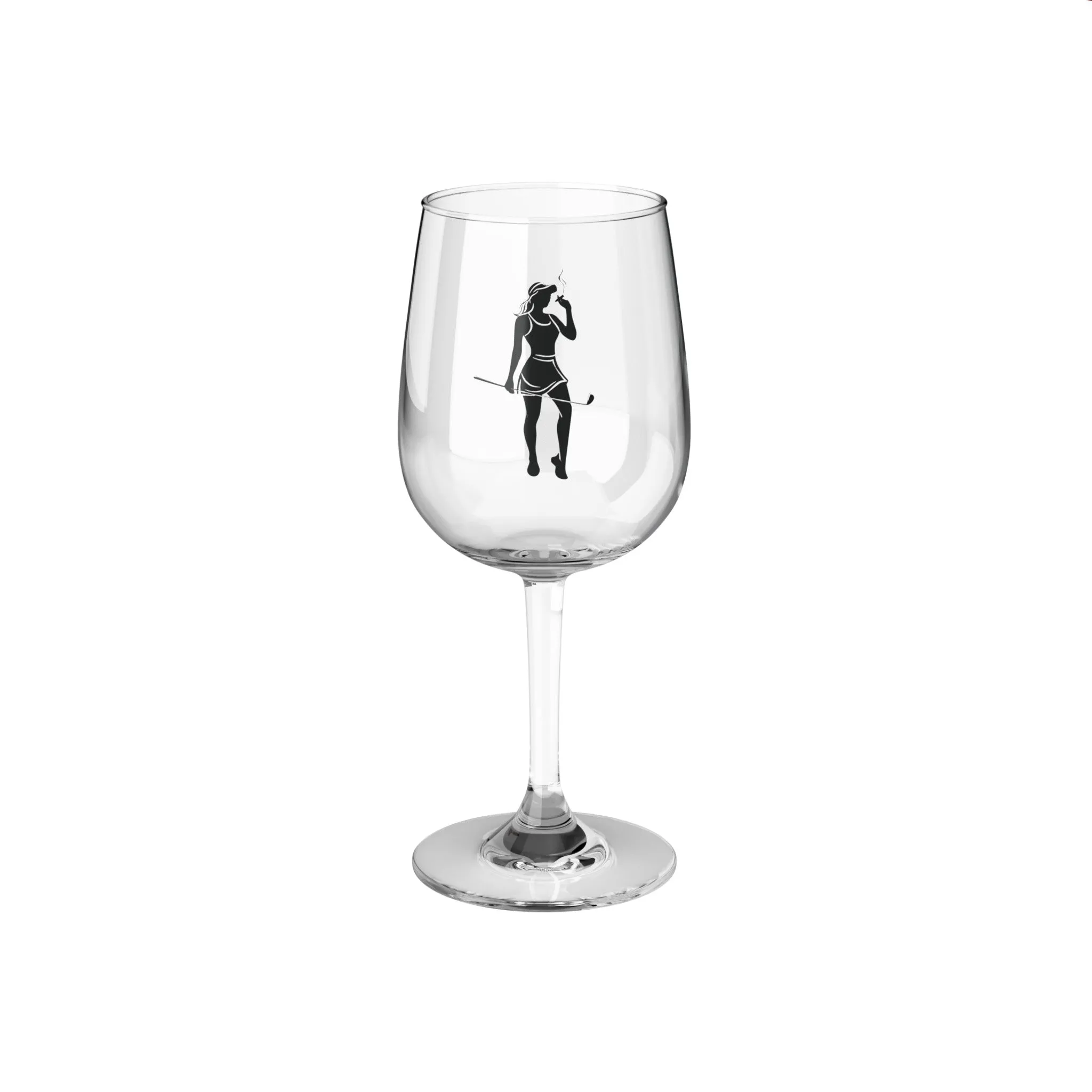 Femal Golfer Wine Glass, 12oz