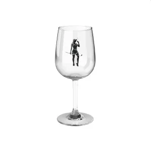 Femal Golfer Wine Glass, 12oz