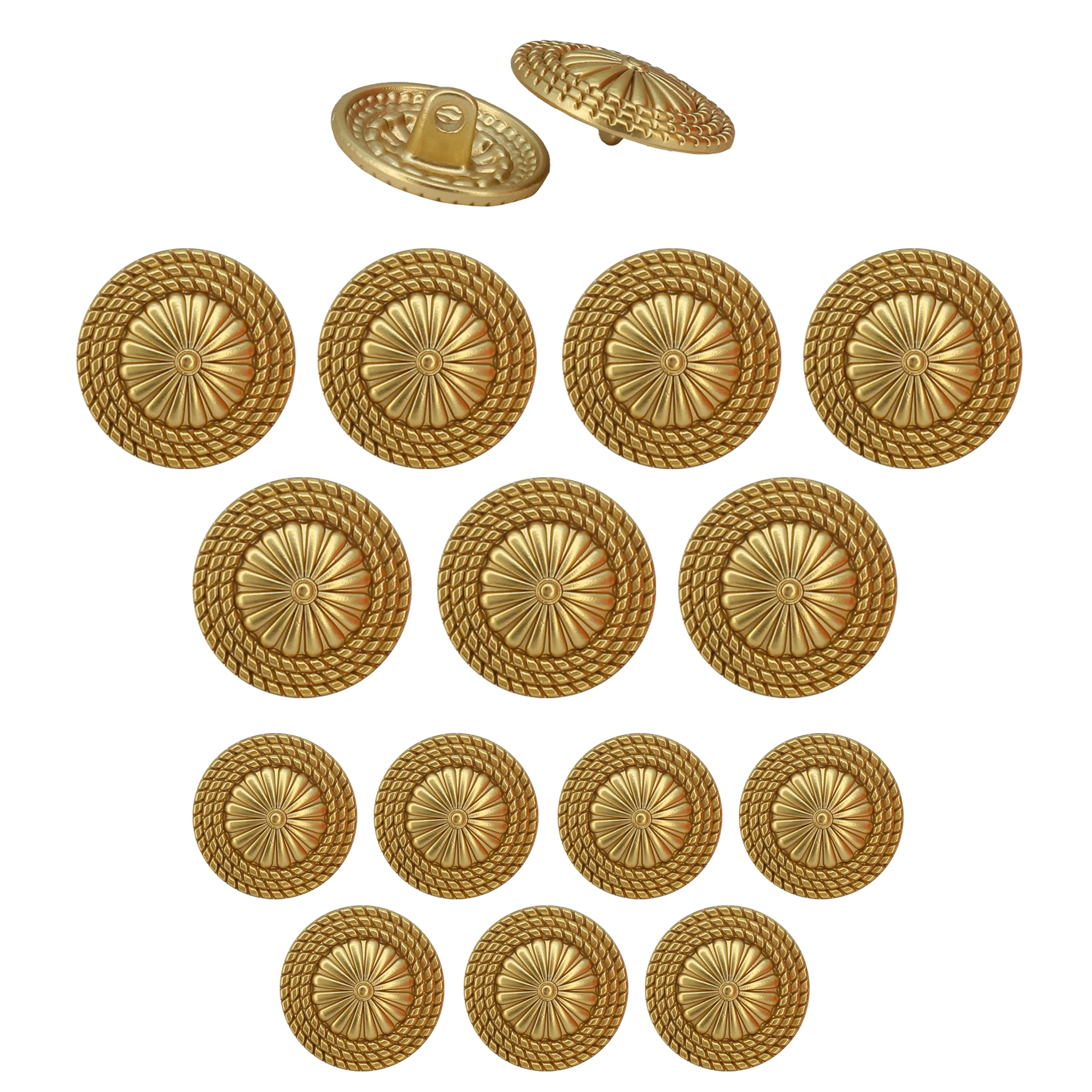 Floral Center Metal Buttons