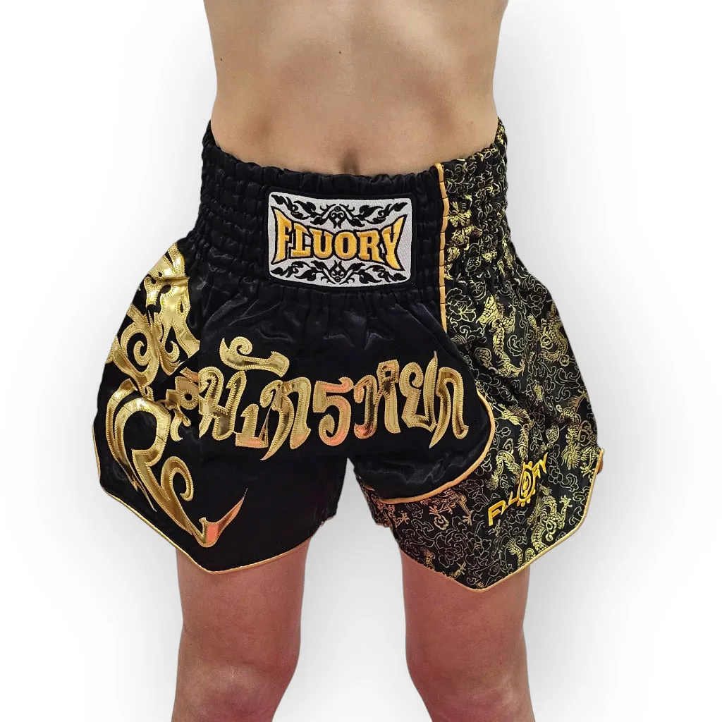 Fluory Gold Leaf Kids Muay Thai Shorts