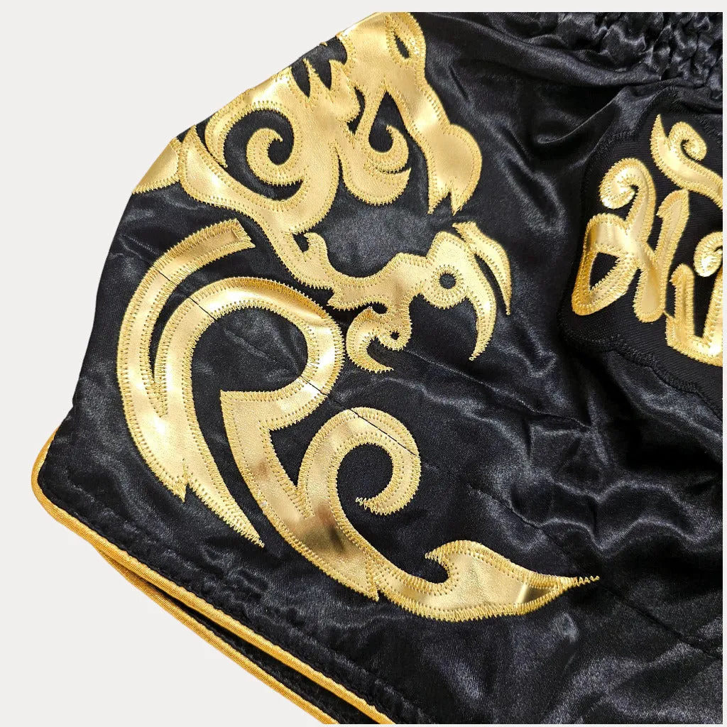 Fluory Gold Leaf Kids Muay Thai Shorts