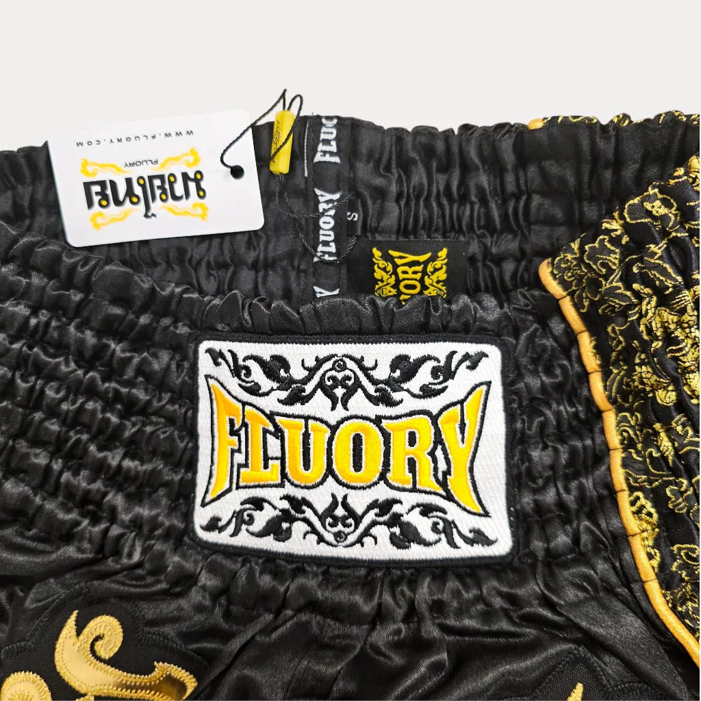 Fluory Gold Leaf Kids Muay Thai Shorts