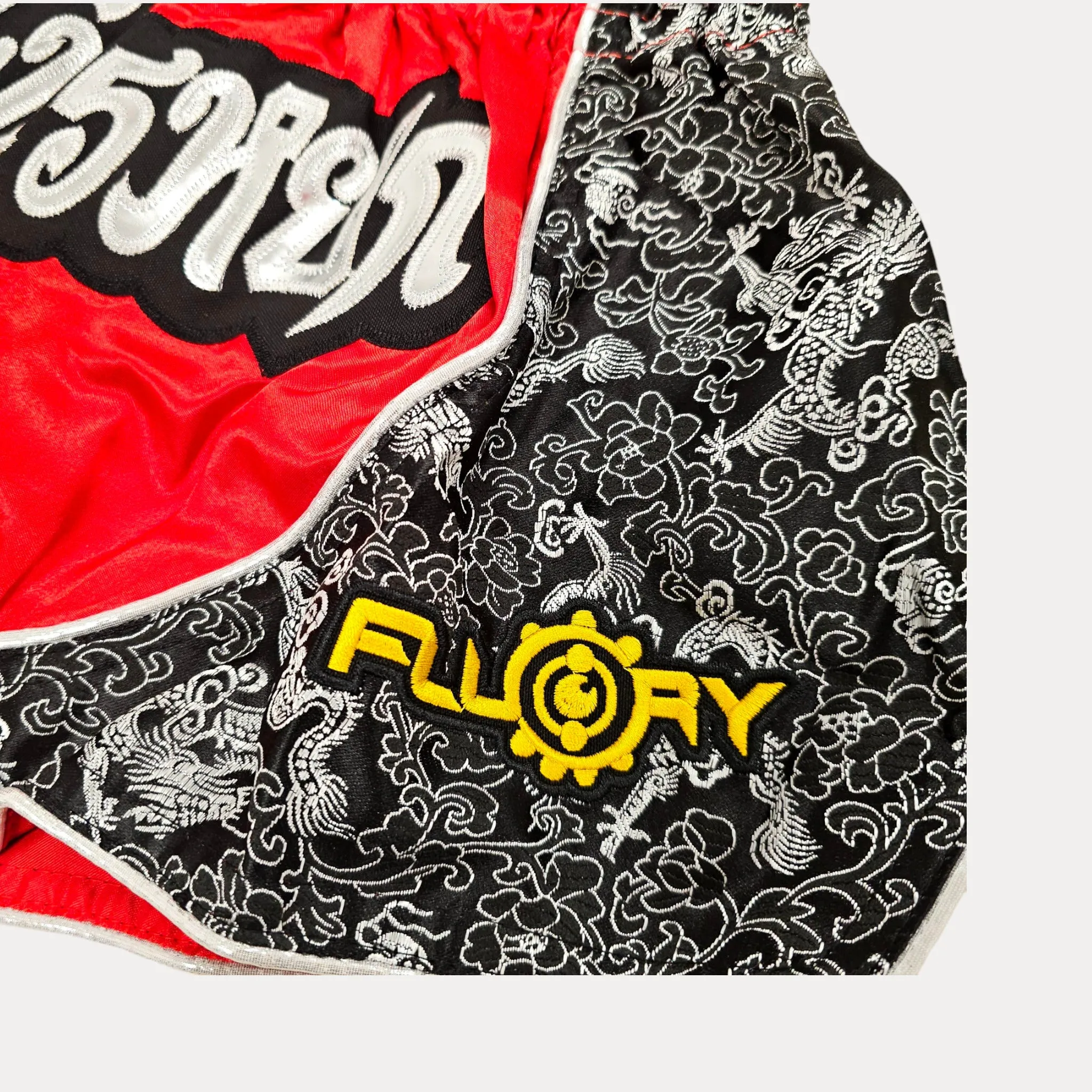 Fluory Silver Leaf Kids Muay Thai Shorts