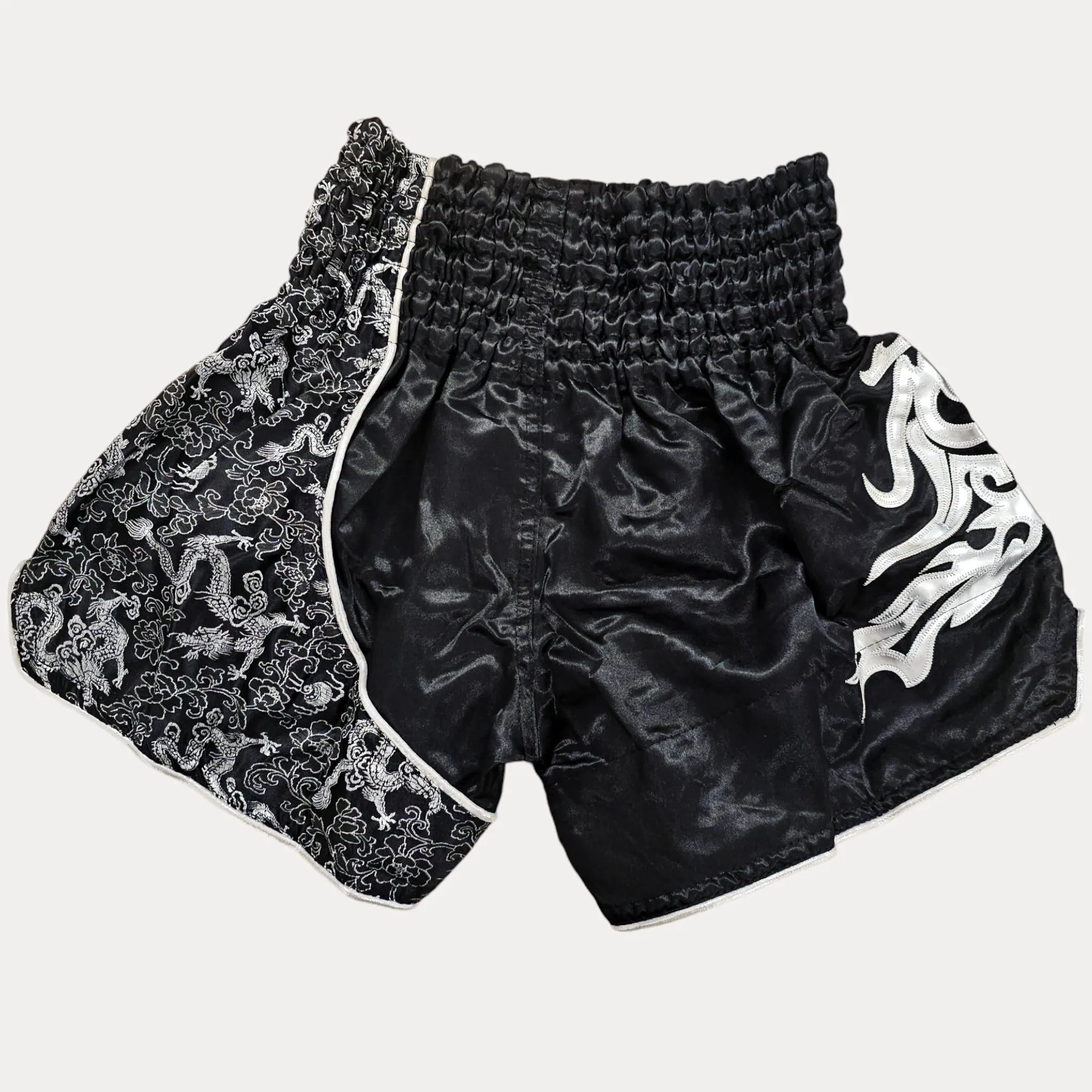 Fluory Silver Leaf Kids Muay Thai Shorts
