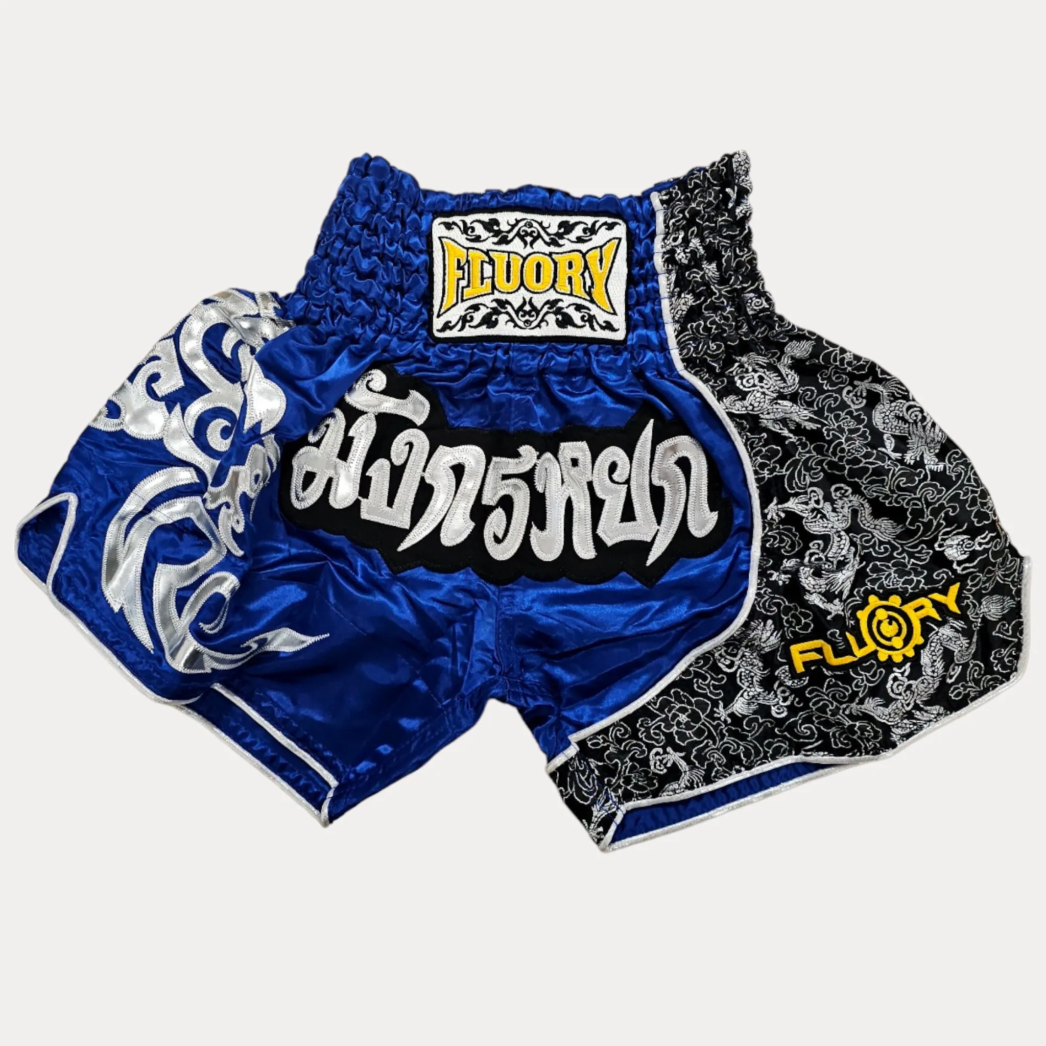 Fluory Silver Leaf Kids Muay Thai Shorts