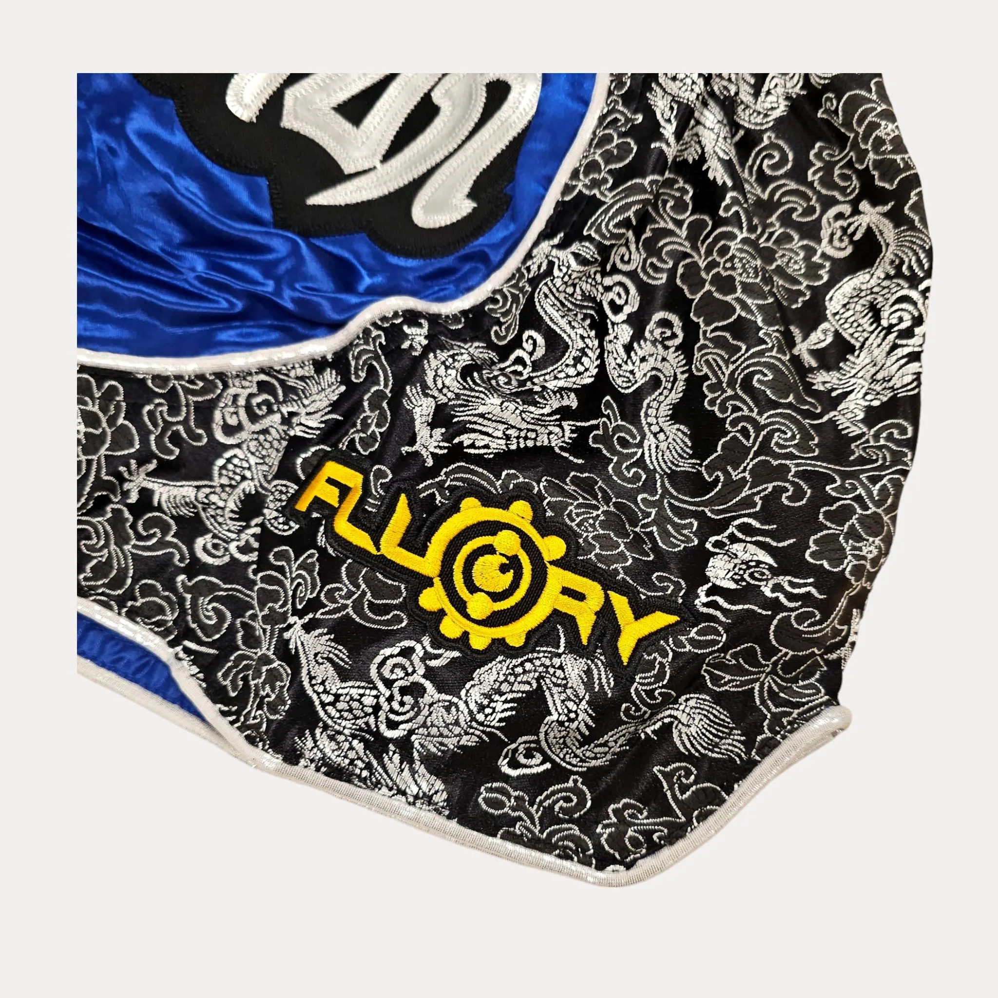 Fluory Silver Leaf Kids Muay Thai Shorts