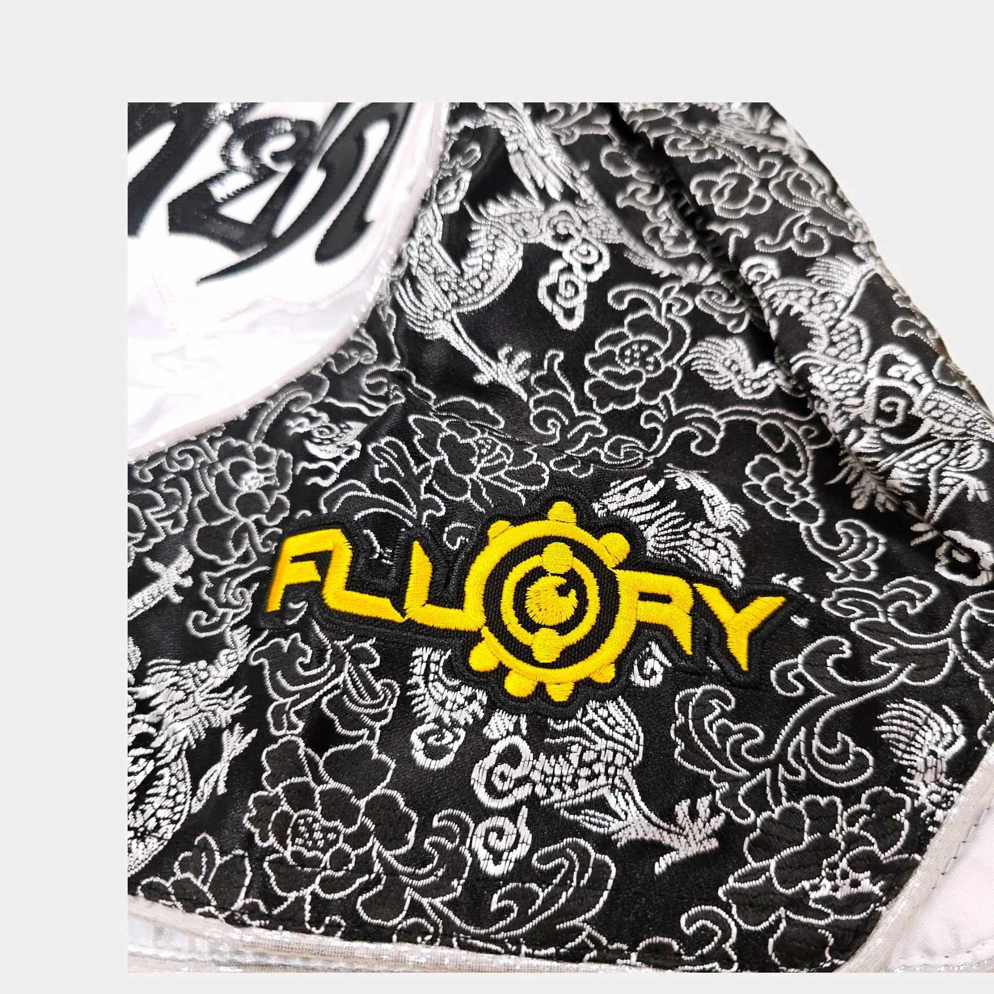 Fluory Silver Leaf Kids Muay Thai Shorts