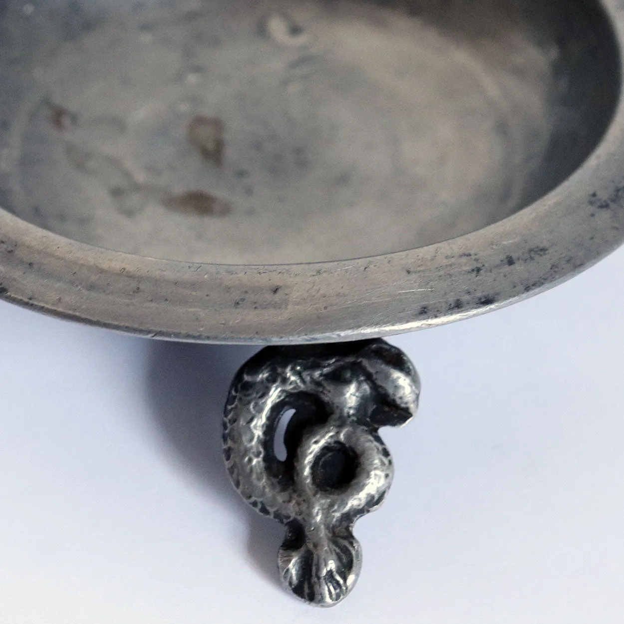 French Pewter One-Handle Wine Tasting Bowl (Tastevin)