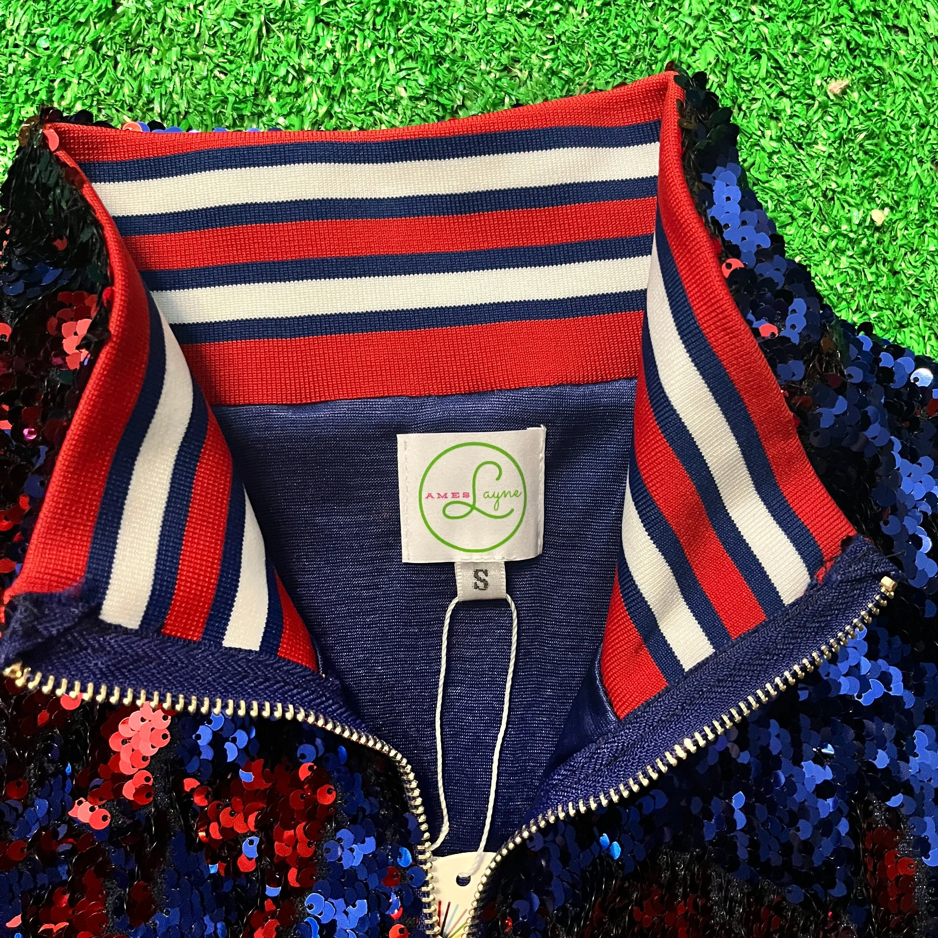 GLEAUX GIRL™ Confetti Sequin Vest / Blue Red