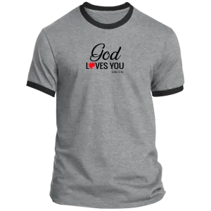 God Loves You Men’s Ringer Tee
